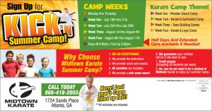 martial arts summer camp postcards