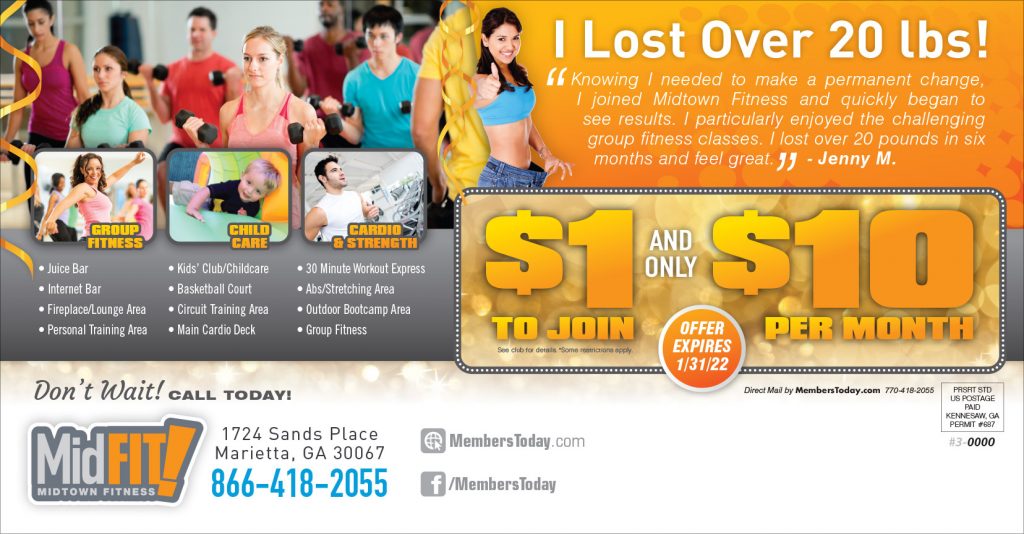 fitness new year direct mail