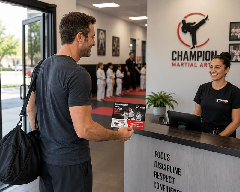 man with martial arts direct mail
