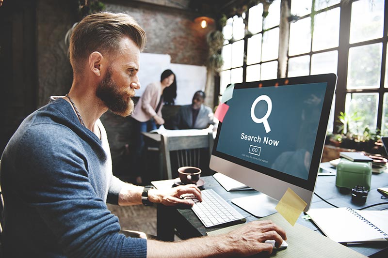 person searching online