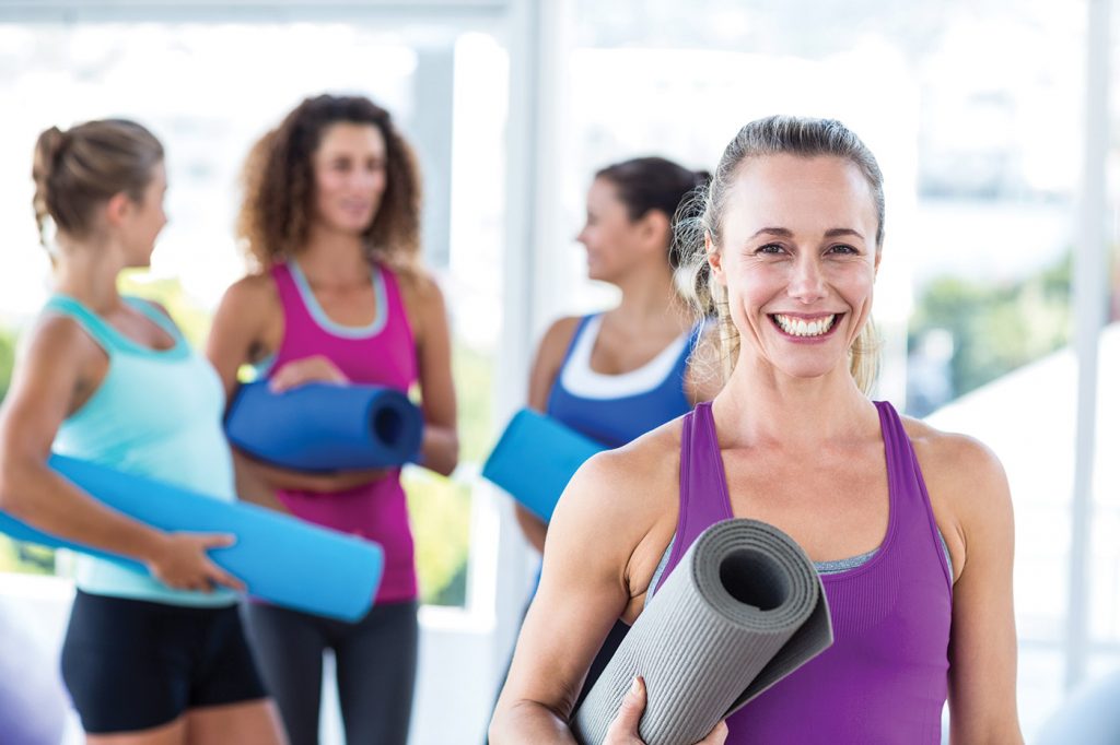group of women in health club